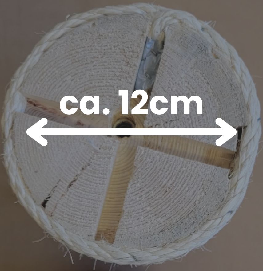 Sisal pole diameter